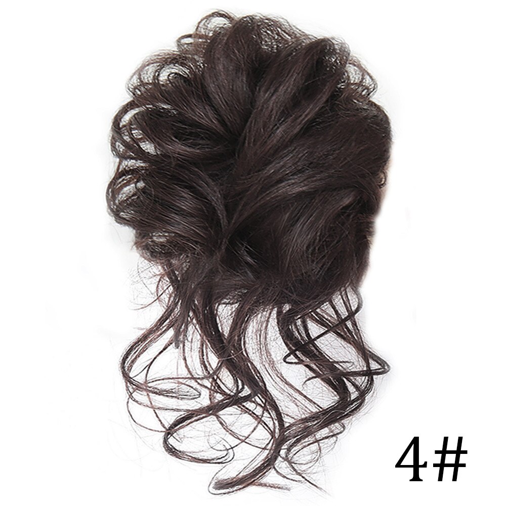 LiHui moño sintético, banda con rizos desordenados, pinza elástica para el pelo, pieza de peluca, pinza para el pelo para mujer, negro y marrón: 4/30HL
