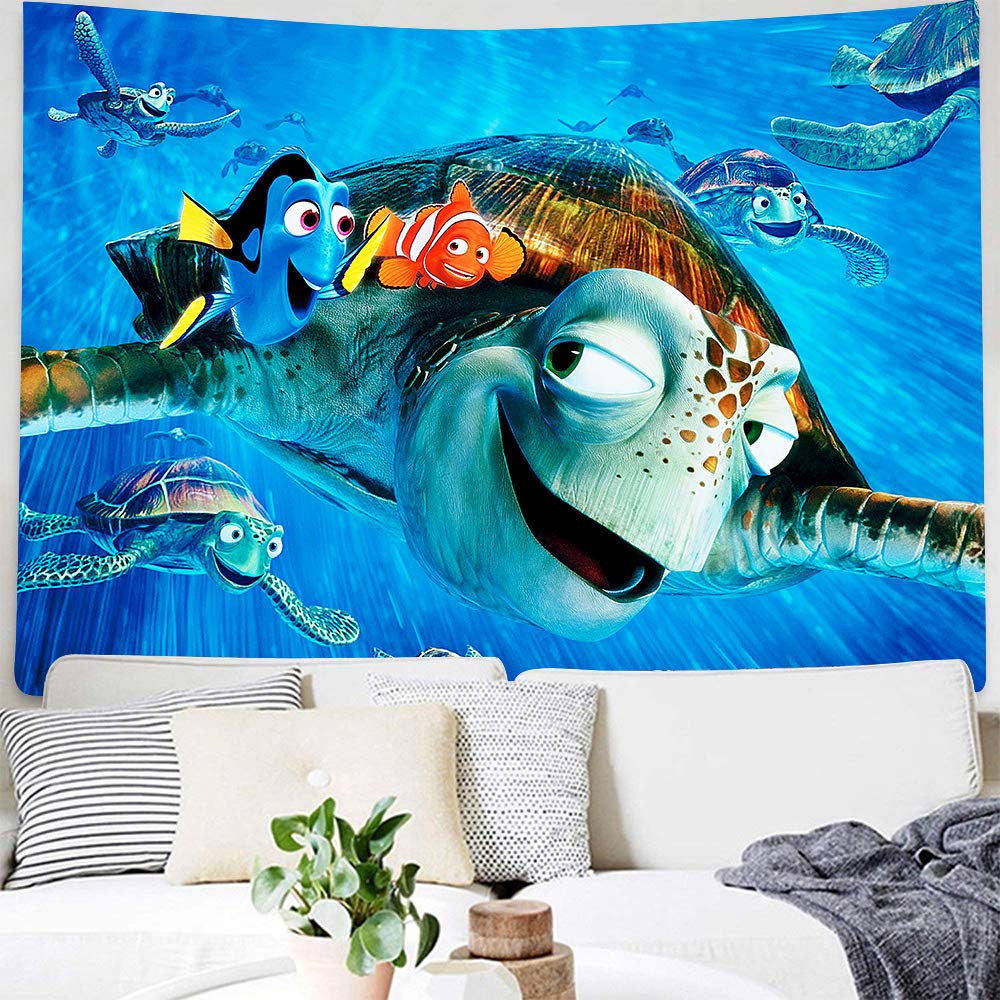 Mar decoración de tortugas película Animal tapiz temático Vida Marina azul océano decoración del dormitorio
