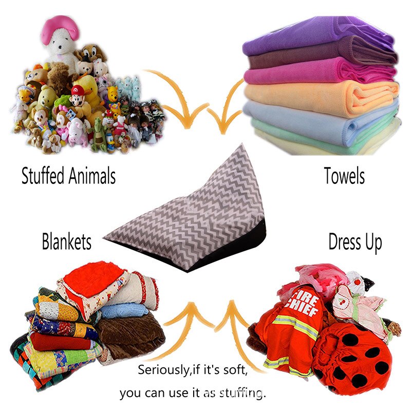 Rangement pour enfants Sac De Haricot En Peluche Animal En Peluche Jouet Pochette Souple Canapé Chaise