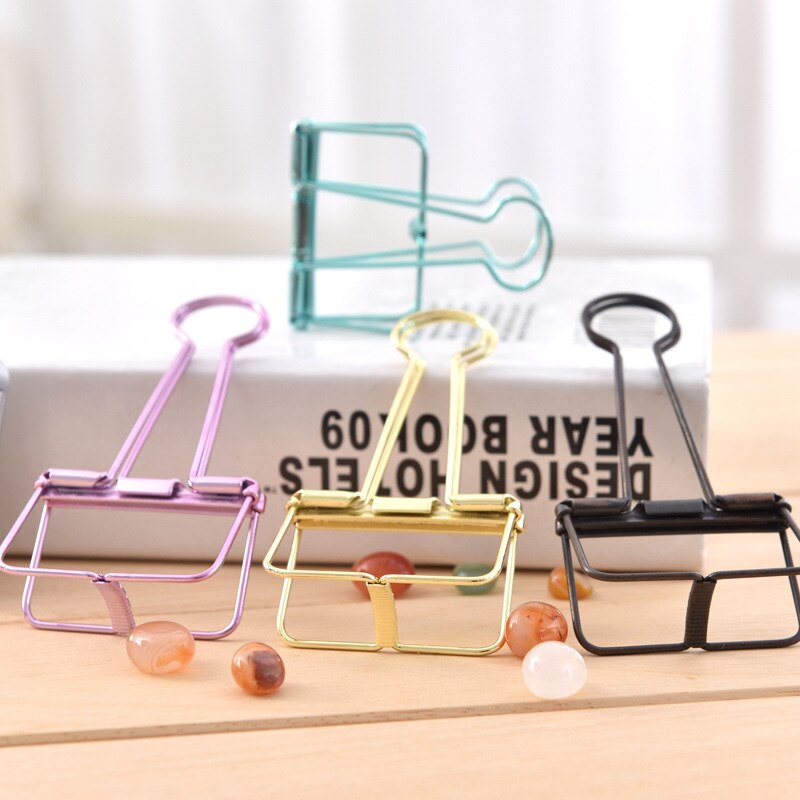 cute kawaii sequins metal office school binder clip set candy rose pink student paper document organizer clip stationery OT3355