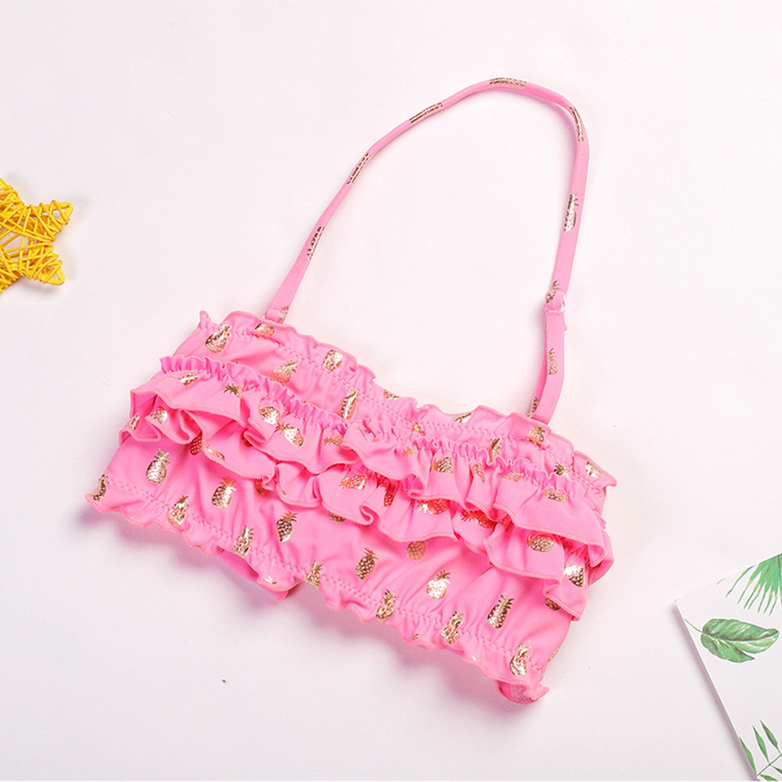 Infant Kids Swimwear Two Pieces Girls Swimsuit Ruched Pineapple Kids Bikini Set Toddler Girls Swimming Suit Girls Bikini Sets