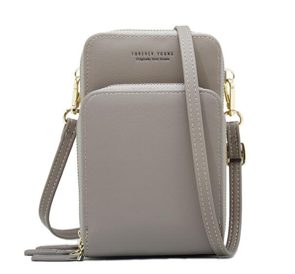 Crossbody Cell Phone Shoulder Bag Cellphone Bag Daily Use Card Holder Mini Summer Shoulder Bag for Women Wallet: Gray
