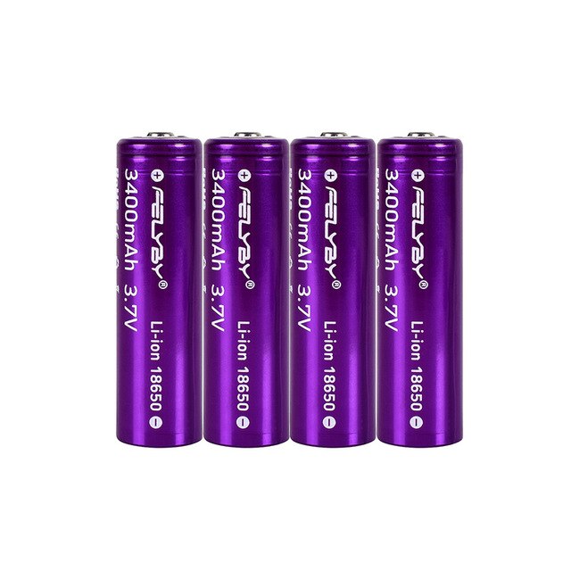 FELYBY Original 18650 Battery 3.7V 3400mAh 2-10pcs High Capacity Lithium Rechargeable Batteries: 4 pcs