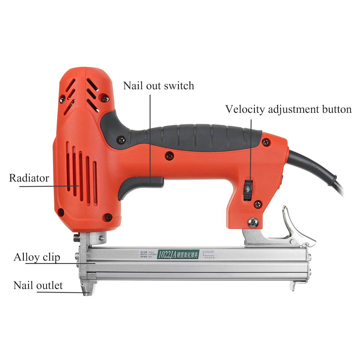 2000W 10-22mm Electric Nailer and Stapler Furniture Staple Gun for Frame with Staples & Nails Carpentry Woodworking Tools 220V