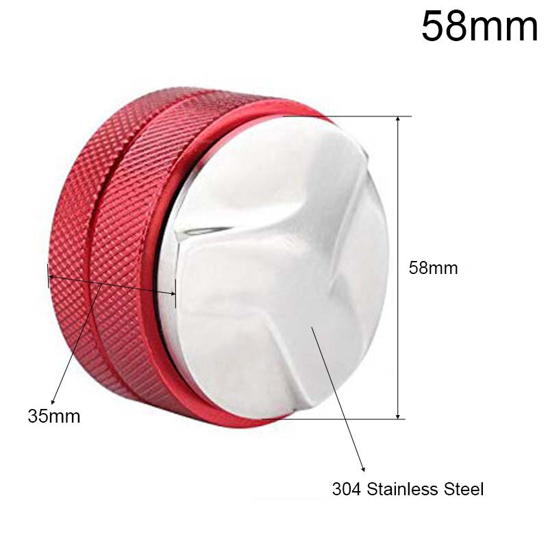 304 Rvs Espresso Koffie Tamper 58 Mm Verstelbare Drie Schuine Helling Base Home Koffie Brouwen Gereedschap: Red 3Angle 58mm