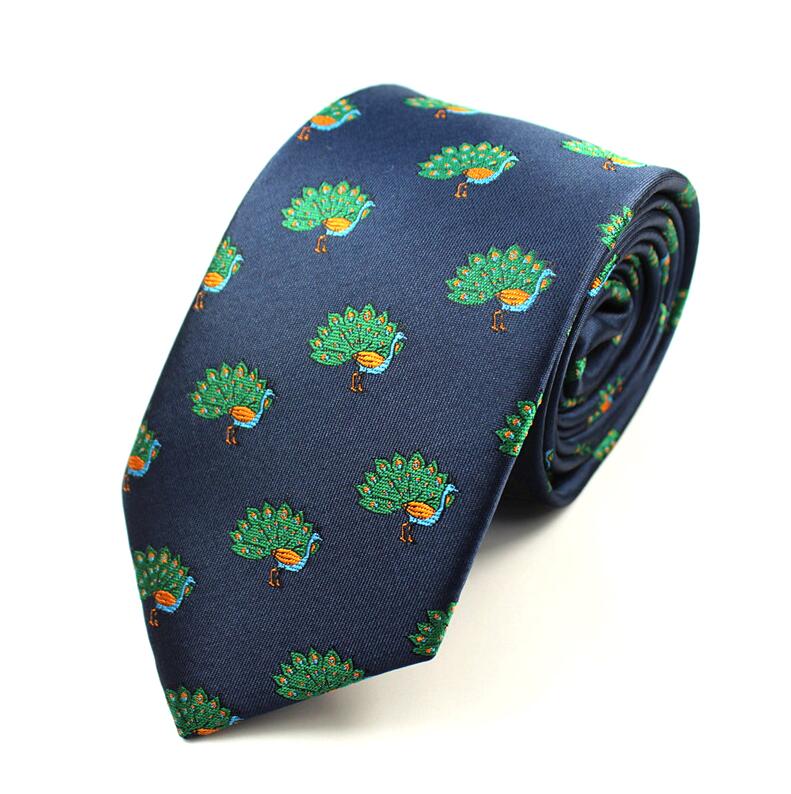 GUSLESON jakość moda męskie krawaty wzór dinozaur czerwone męskie krawaty ślubne 7cm slim krawat biznes jedwabne krawaty dla mężczyzn krawat