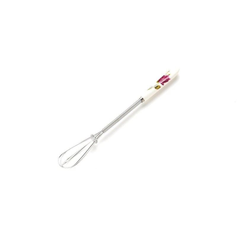 Stainless Steel Manual Whisk Ceramic Handle Small Cake Biscuit Baking Mixer Egg Whisk Milk Frother Handheld Stirrer for Kitchen: A