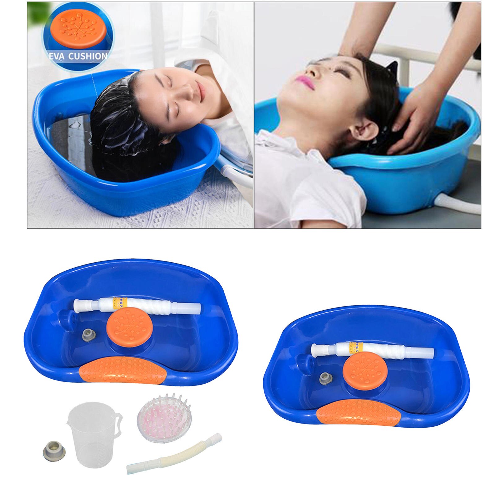 Lavabo de champú de cama fácil, bandeja de lavado de pelo con manguera