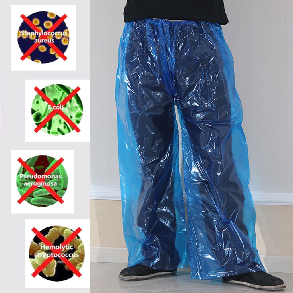 Protection Unsex jetable imperméable pantalon salive couverture empêche les éclaboussures corps adulte clair Transparent Camping vêtements de pluie