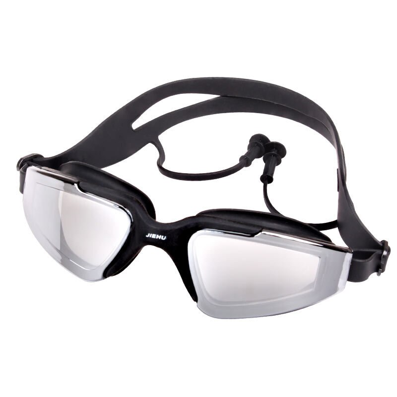 Myopia Prescription Swimming Goggles Kids girls Glasses Waterproof Anti-fog Swim Glasses Set Acetate: black Flat Mirror