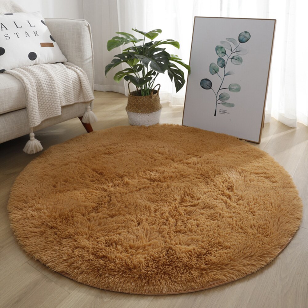Petit tapis rond antidérapant, coloré, 40/60/80cm, pour salon et chambre à coucher, impression de teinture par nouage, décoration de la maison, hiver: 60CM / Q