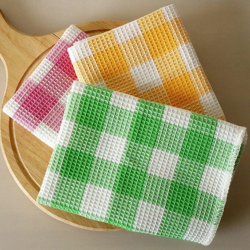 3pcs/pack Home Cleaning Cloth Kitchen Swab Cotton Tea Towel Small Size 35x35cm 13.7"x13.7"