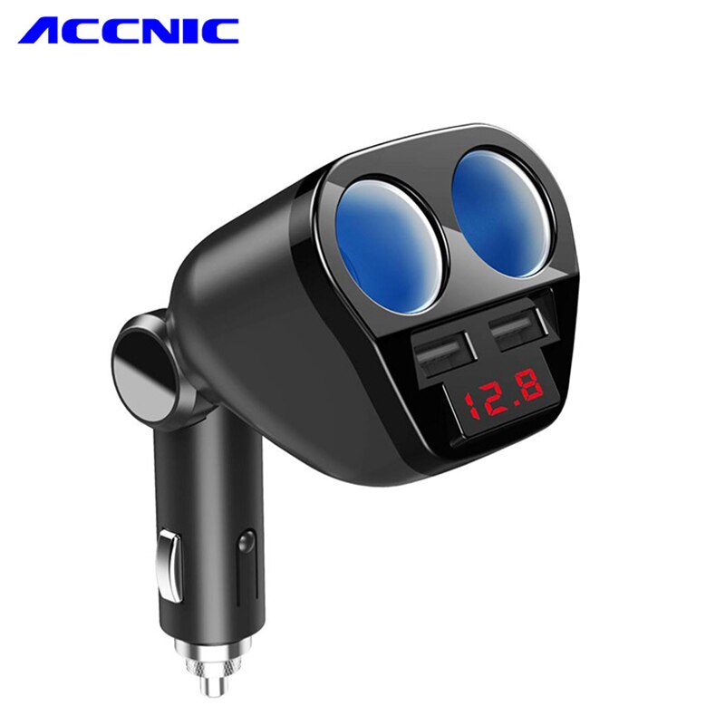 ACCNIC Auto Sigarettenaansteker 3 in 1 Dual USB Auto Voltage Diagnose Display 2 Sockets 12 v/24 v splitter Plug Voor iPhone Samsung