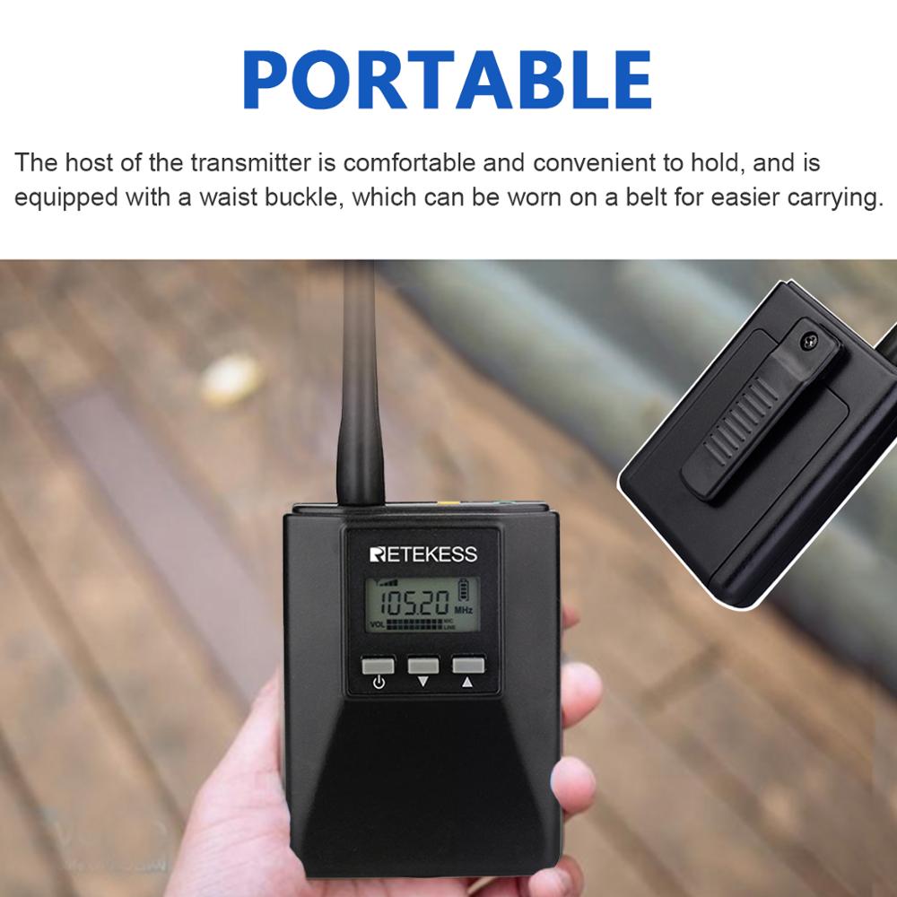 Retekess TR506 FM Transmitter Portable For Church Tour Guiding Simultaneous Translation Meeting Interpretation