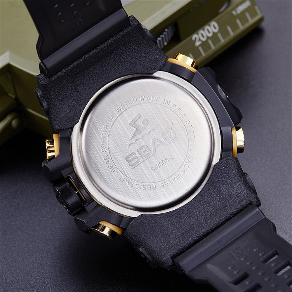 SBAO Watch LED Men Waterproof Sports Watches Shock Digital Electronic Sports Men Watch relogio masculino reloj hombre