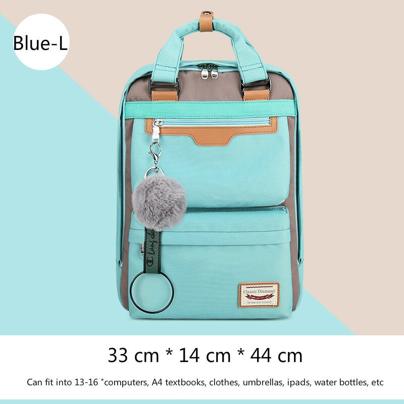 Travel Shoulder Backpacks Children Schoolbags Women Bag Waterproof Nylon Kids Backpack Girls For Middle School Students: Blue-L