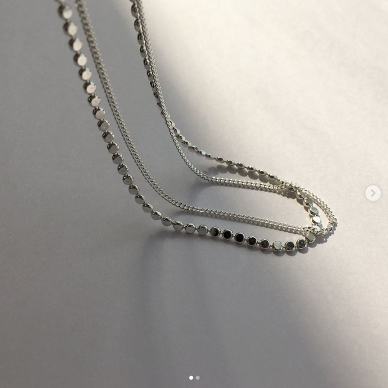 Silvology 925 Sterling Zilveren Platte Kraal Ketting Double Layer Enkelbanden Zilveren Elegante Minimalistische Strand Vrouwelijke Enkelbanden Voet Sieraden