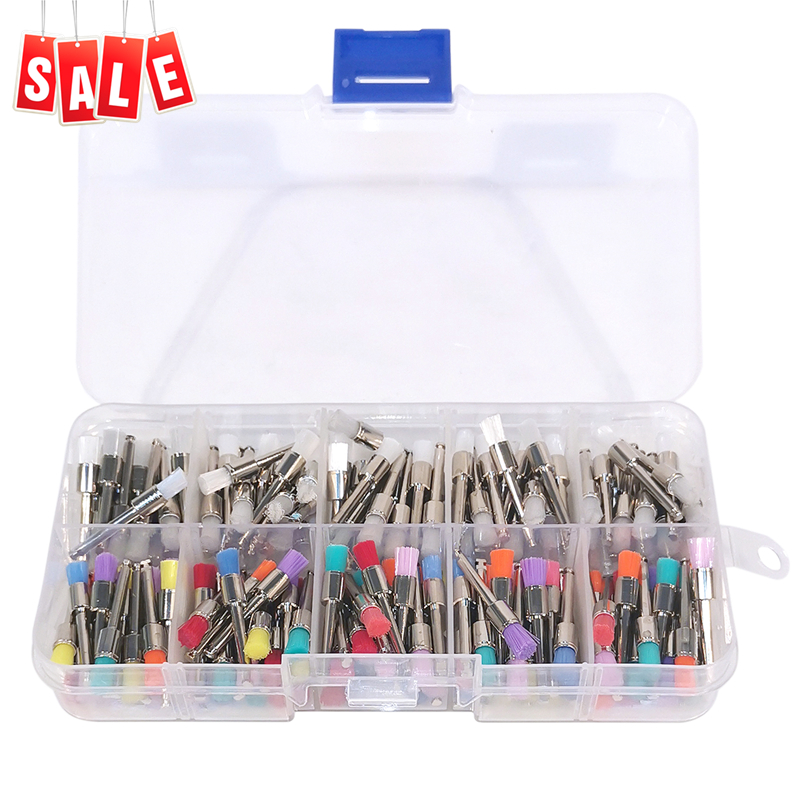 200 unids/pack cepillo de Pulido Dental kits de cepillos pulidor/vasos de pulido odontología pestillo de dientes tipo color mezclado