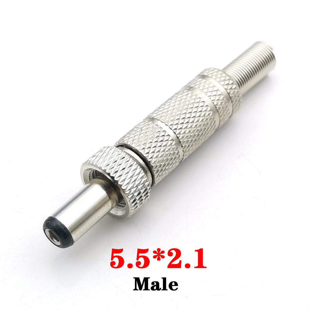 5 uds 5,5x2,5mm 5,5x2,1mm DC 12V conector de alimentación macho enchufe hembra adaptador de conector de Metal con bloqueo de rosca 5,5*2,1 5,5*2,5: Verde militar