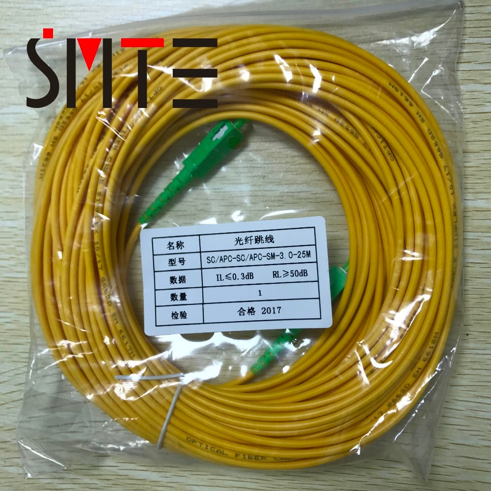 SC APC Fiber optic Patch cord 25 meters single mode 3mm SC/APC discount