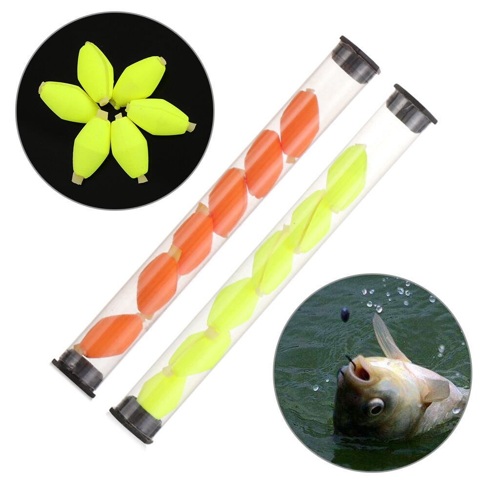 6 stk/sett snap-on fluefiske bobbers flytebøye streik indikator oval fiske flyter perler karpe fiske tilbehør