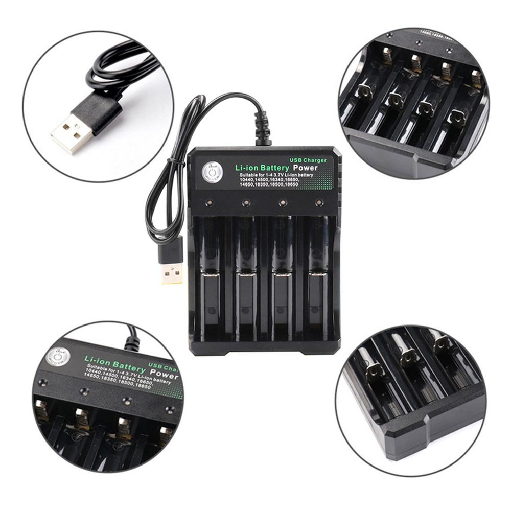 3.7 V 18650 Lader Lithium Ion Batterij Usb Onafhankelijke Opladen Draagbare 18350 16340 14500 Batterij Lader