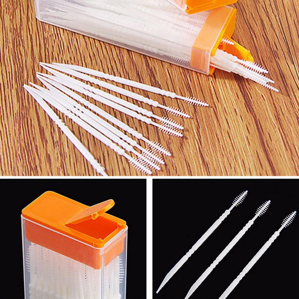 Portable Double Head Brush Tooth Picks Plastic Interdental Toothpick Brush 50 PCS Hotel Dental Picks Oral Care
