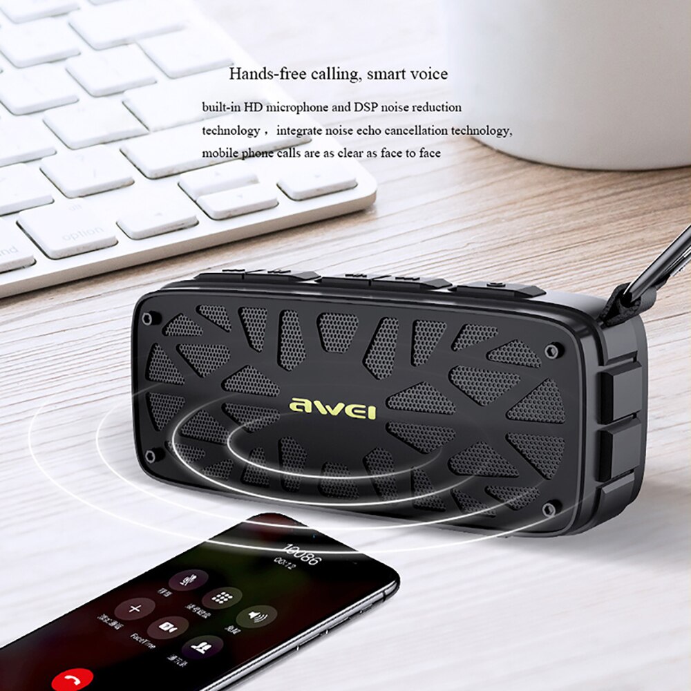 Altavoz Bluetooth estéreo de 2 canales Wei Y330 bajo profundo TWS barra de sonido inalámbrica 6W altavoz portátil exterior compatible con tarjeta TF USB