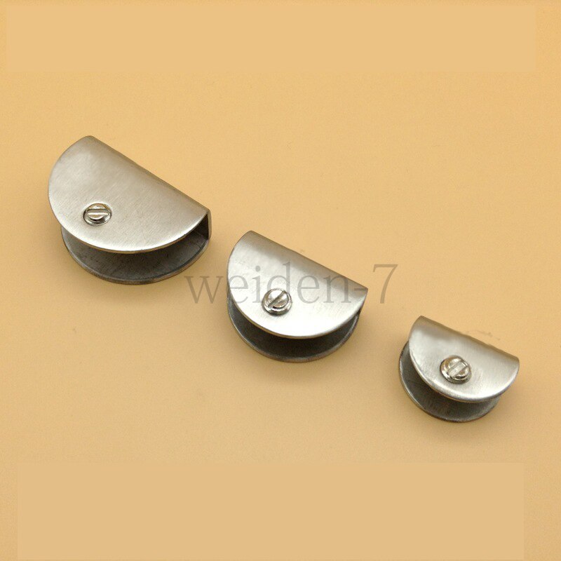 Glass 38mm Stainless Steel Semi-Circle Clamp Clip 1 Pc Stainless Steel Half Round Glass Clamp Clip Silver Tone