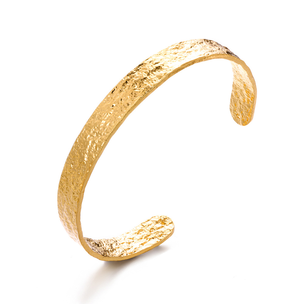 Bracelet manchette Vintage à fleurs pour femmes, couleur or, en acier inoxydable, moulage esthétique, bijoux de poignet pour Couple: Couleur jaune clair