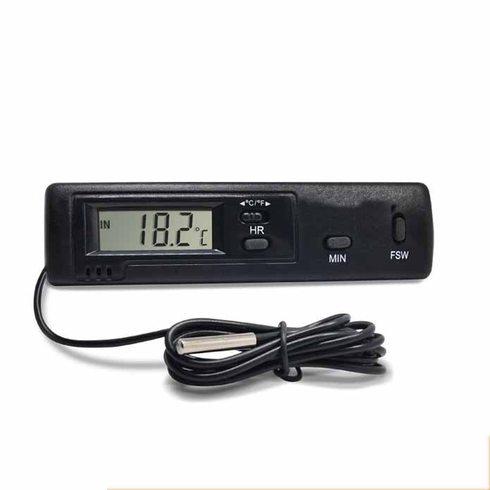 Car Thermometer Clock Digital Display Car Thermometer Indicator For Motorcycle RV Camper Caravan Boat Household