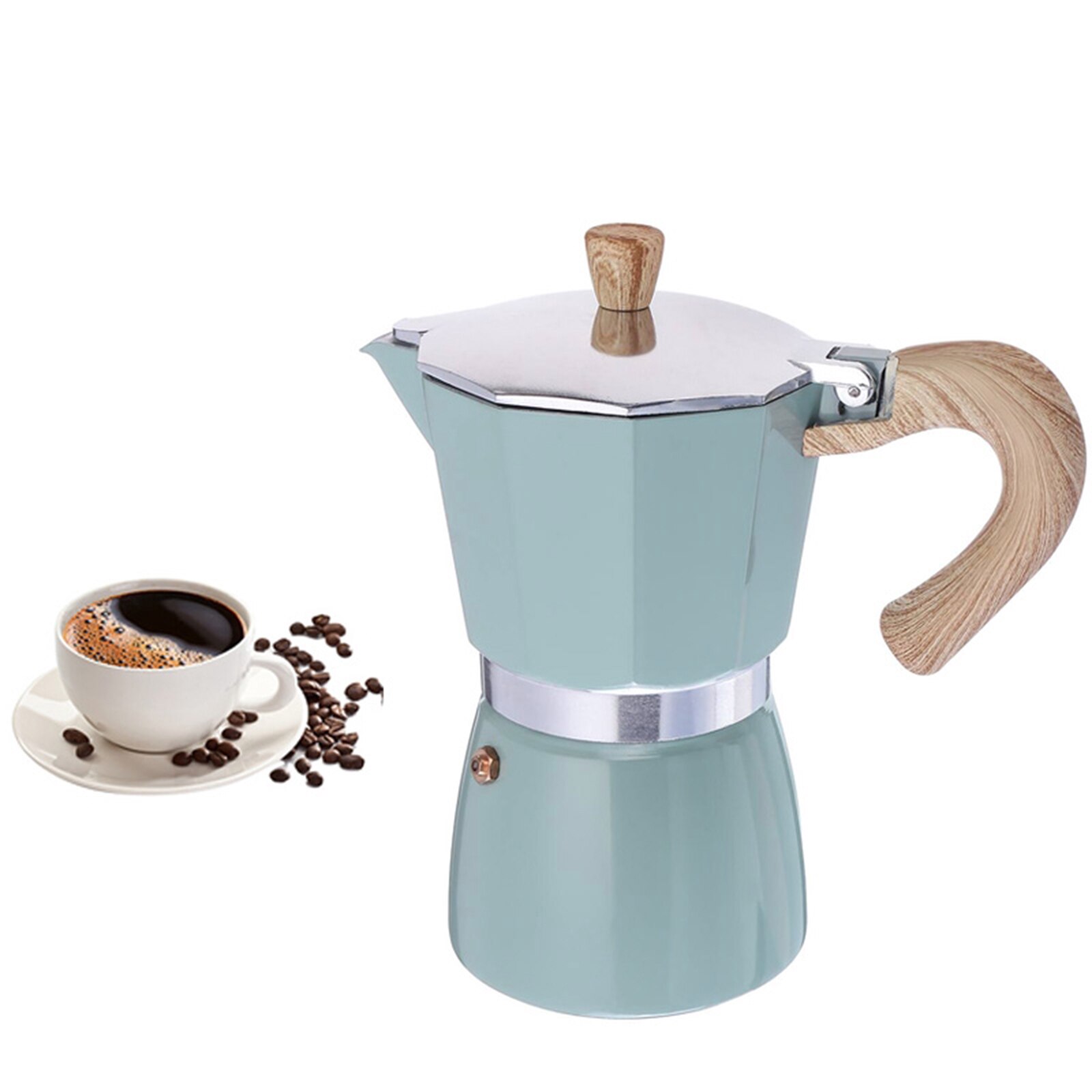 Household Italian Moka Espresso Coffee Maker Aluminum Coffee Pot Espresso Mocha Coffee Pot Coffee Maker Percolator 150/300ML: 300ml