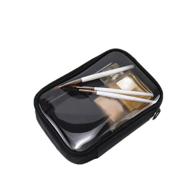 Waterdichte transparante make-up tas Dames make-up tas Reisrits Duidelijke make-up Beauty Wash Organizer Badtoilettassen Kit: Beige