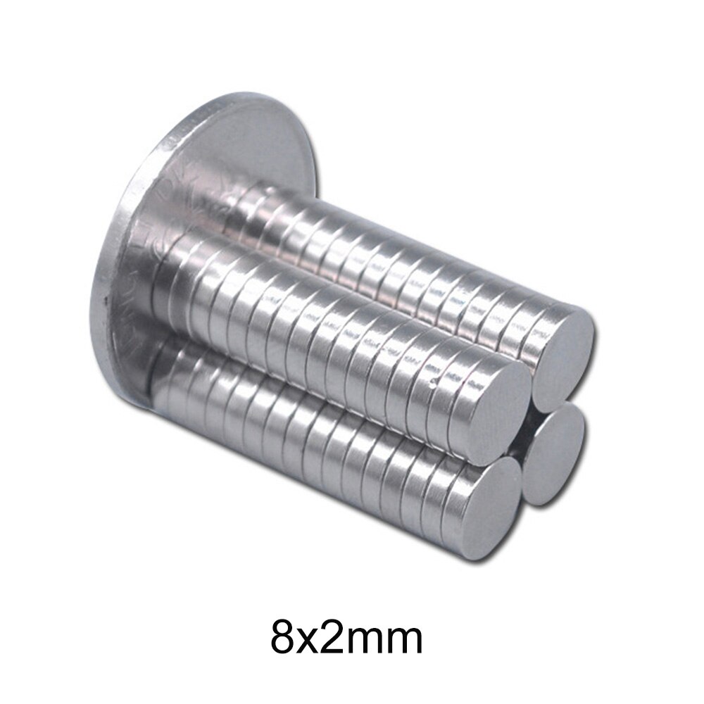 50 ~ 600 Stuks 8X2 Mm Neodymium Magneet 8Mm X 2 Mm Permanente Ronde Magneet Sterke 8X2 Mm Super Krachtige Magnetische Schijf Magneet Sheet 8*2 Mm