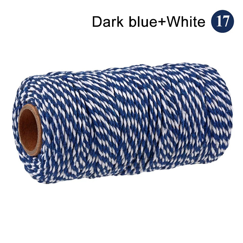 100M/Roll Cotton Cord Baker Twine String Colorful Cotton Craft Twine Home for Textile Packaging Christmas DIY Wedding Decor