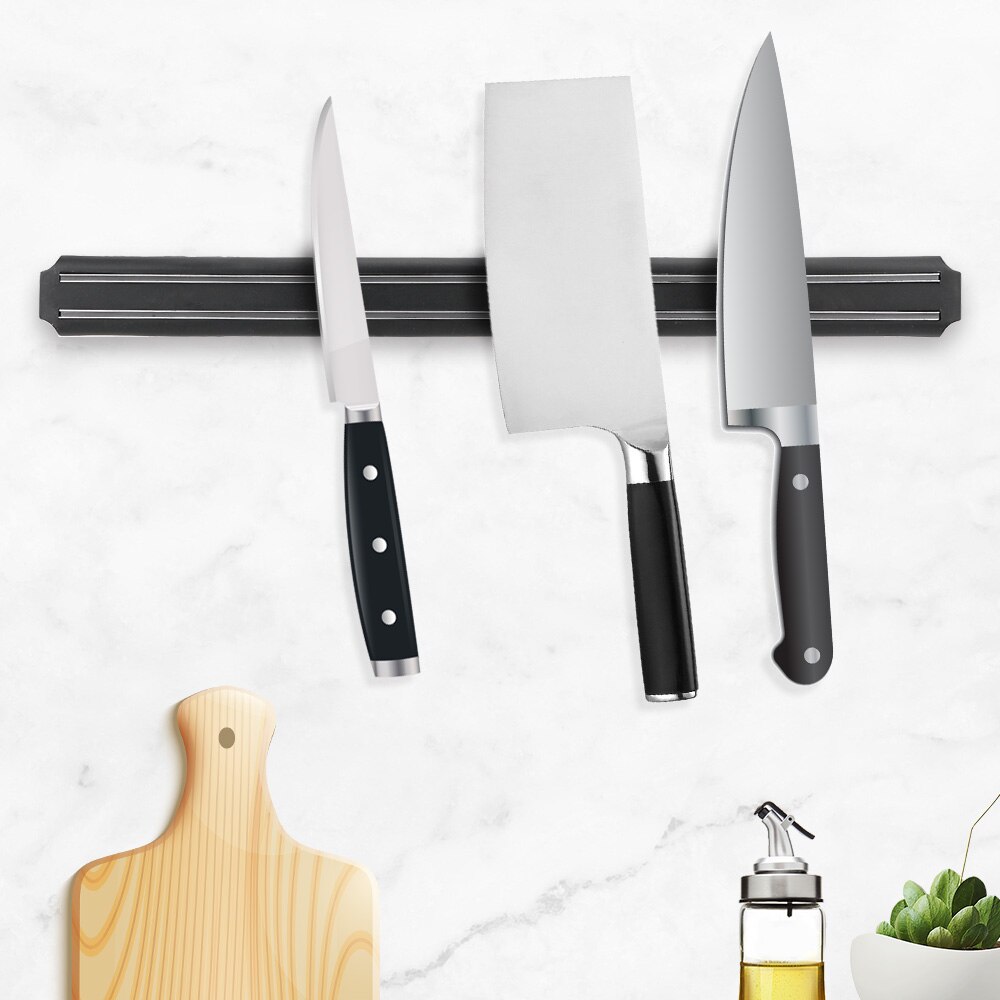 33-55 cm preto suporte de faca magnética suporte de parede tira magnética faca titular barra de cozinha faca bloco de armazenamento para faca de metal