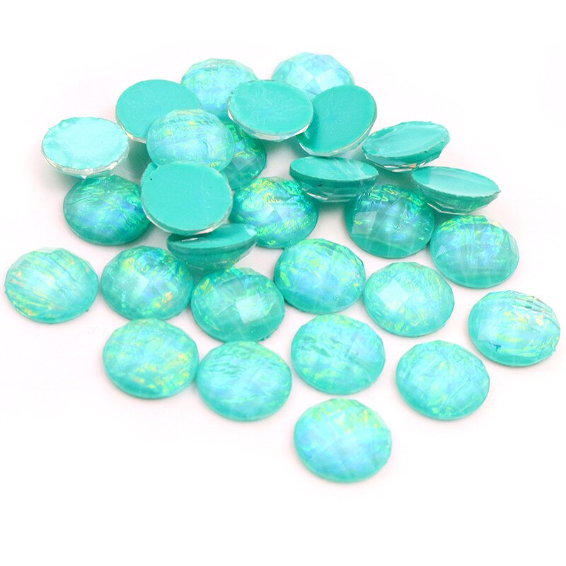 40pcs 12mm Mix Colors Tangent plane Built-in metal foil Flat back Resin Cabochons Cameo: Z5-14