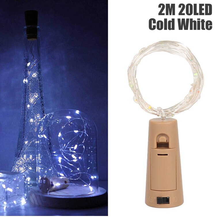 String Led Wine Bottle Lights With Cork 20 LED Fairy Lights String Lights for Party Christmas Wedding Bar Decor Garland: Style 2