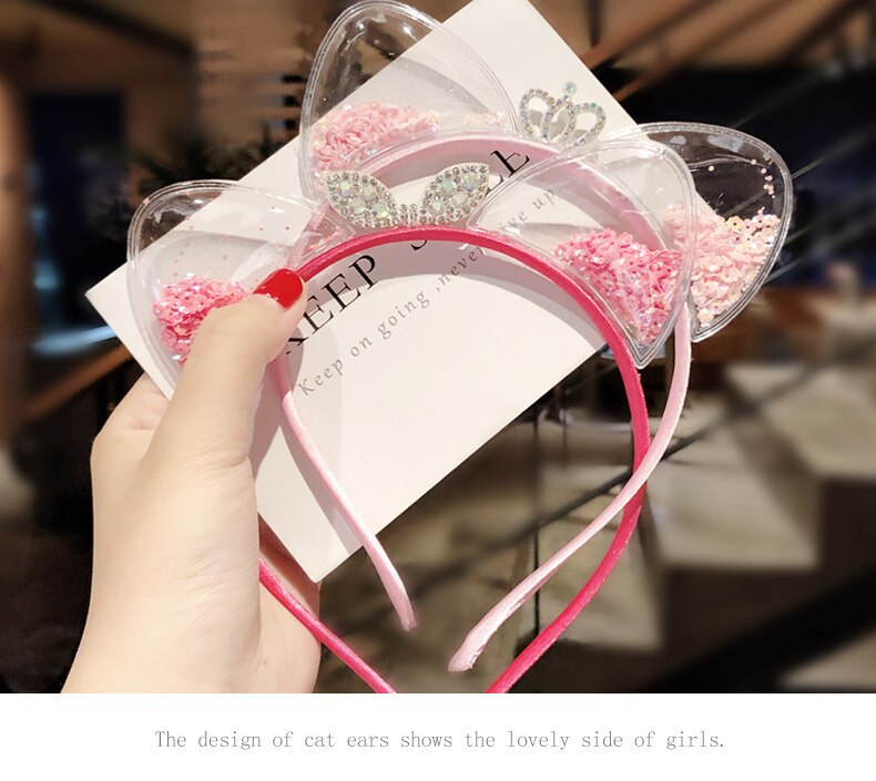 1pcs Girl Baby Ear Hairband Is Not Easy To Break, Used To Fix Hair And Decorate Hair, Children’s Flow Sofa Hoop