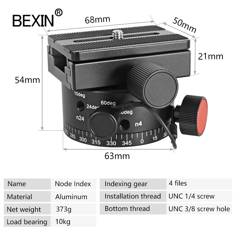 Quick Release Clamp Statief Hoofd Met Knooppunt Index Rotator Gat Panorama Panoramisch Hoofd Blind Spot Schieten Adapter Voor Camera