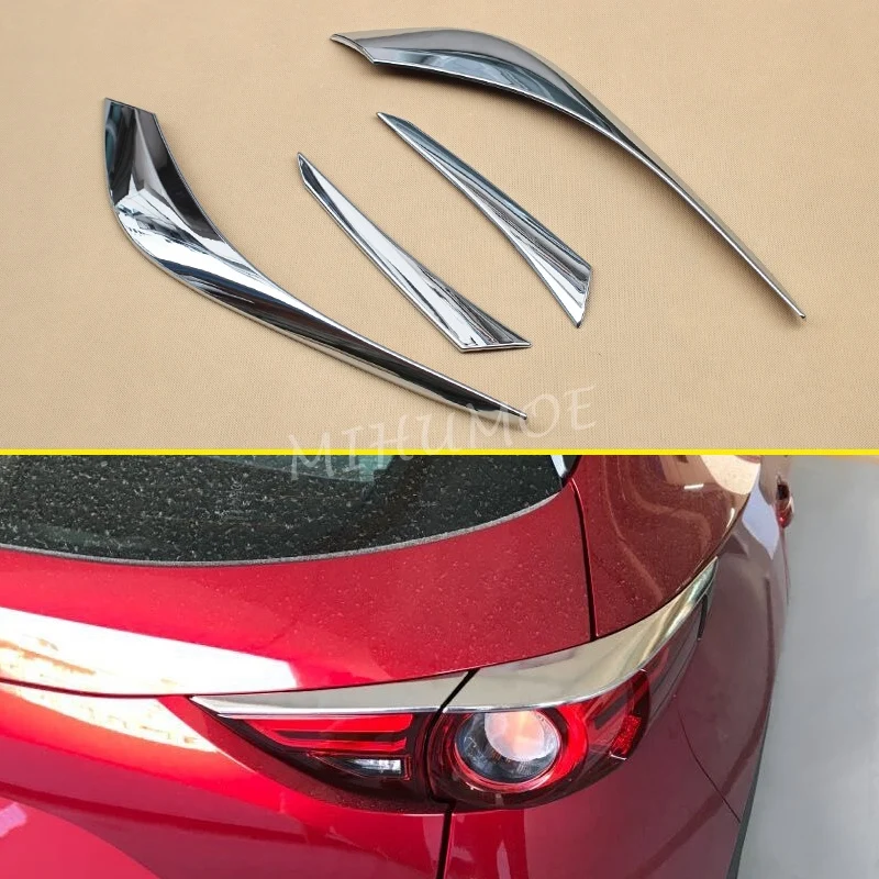 Chrome Tail Light Cover Taillight Trims Surrounds For Mazda CX-5 KF Accessories