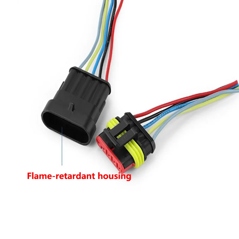 5 conjuntos amp 1p 2p 3p 4p 5p 6p maneira à prova dwaterproof água elétrica auto macho fêmea conector plug com chicote de cabo de fio para carro motocicleta
