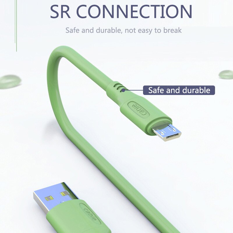 Câble Micro USB en Silicone souple, 1.8m/1.2m/0.25m, pour téléphone Samsung, huawei, xiaomi, Android
