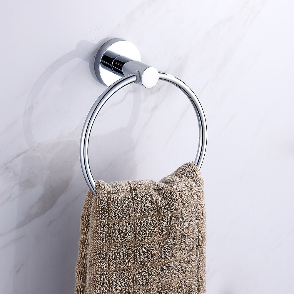 Everso vægmonteret rustfrit stål toilet håndklæde ring badehåndklædeholder badeværelse tilbehørbad hardware: Rund
