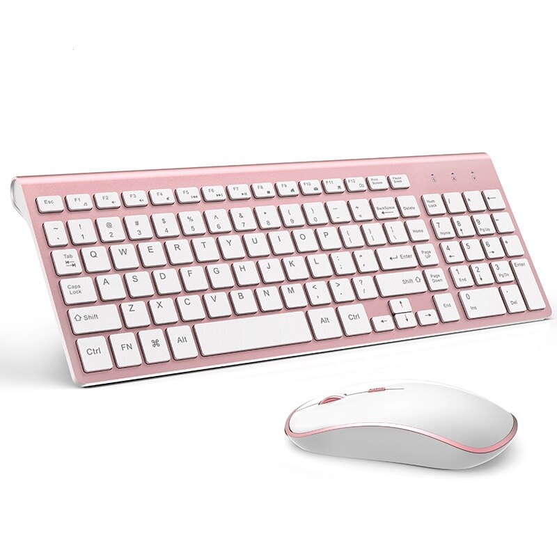 Wireless Keyboard And Mouse Suit, Accord With Ergonomics, Mute, Portable, Compatible With Mac And Windows System: pink