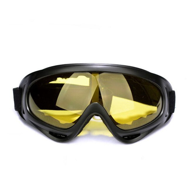 Outdoor skibril motor snowboard sport anti wind stof motorbril abs kunststof reflecterende lens: Geel