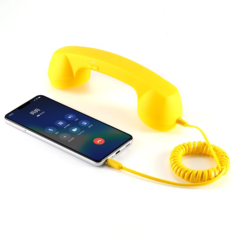 Telefoonhoorn 3,5 mm Klassiek, modieus Stijlvolle handsetontvanger Microfoonluidspreker voor telefoon Smartphone: YELLOW