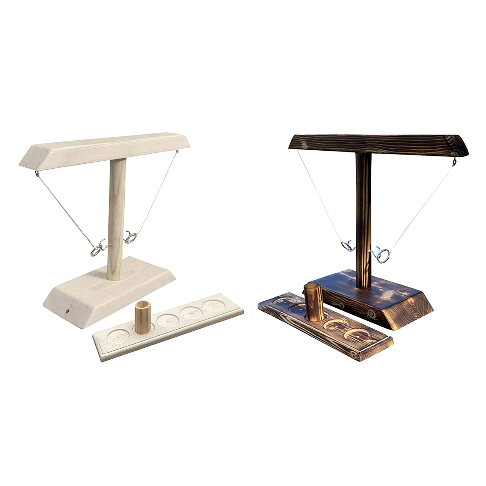 Wooden Hook and Ring Toss Battle Bar Game Quick-paced Interactive Drink Toys
