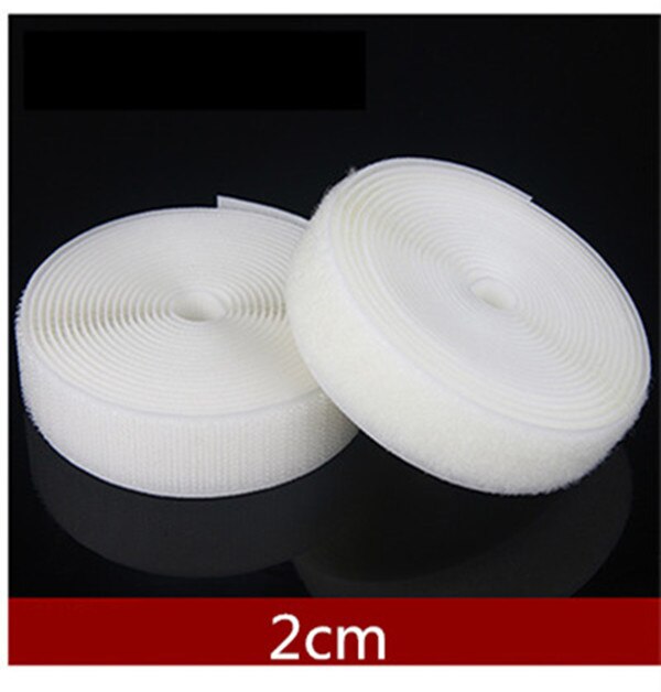 5 M * 1.6/2/3/3.8/5cm Hand Naaien wit zelfklevend Klittenband sluiting Tape Geen Lijm klittenbandsluitingen lijm Naaien-op strips Magic tape: 2cm      5m