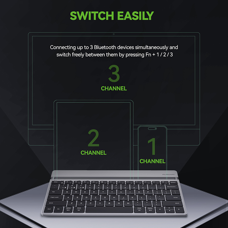 Bezprzewodowa klawiatura bezprzewodowa Bluetooth 5.1 z przesuwaną podstawką uniwersalna bezszumowa Mini przenośna klawiatura do tabletu iPad